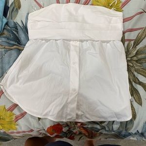 Zara Strapless Poplin Top